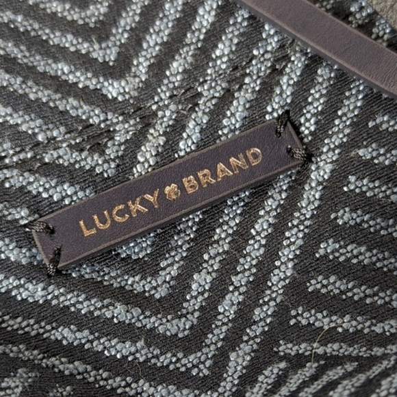 LUCKY Brand Mia Hobo Large Geometric Shoulder Bag in Blue Woven Cotton - Picture 8 of 10